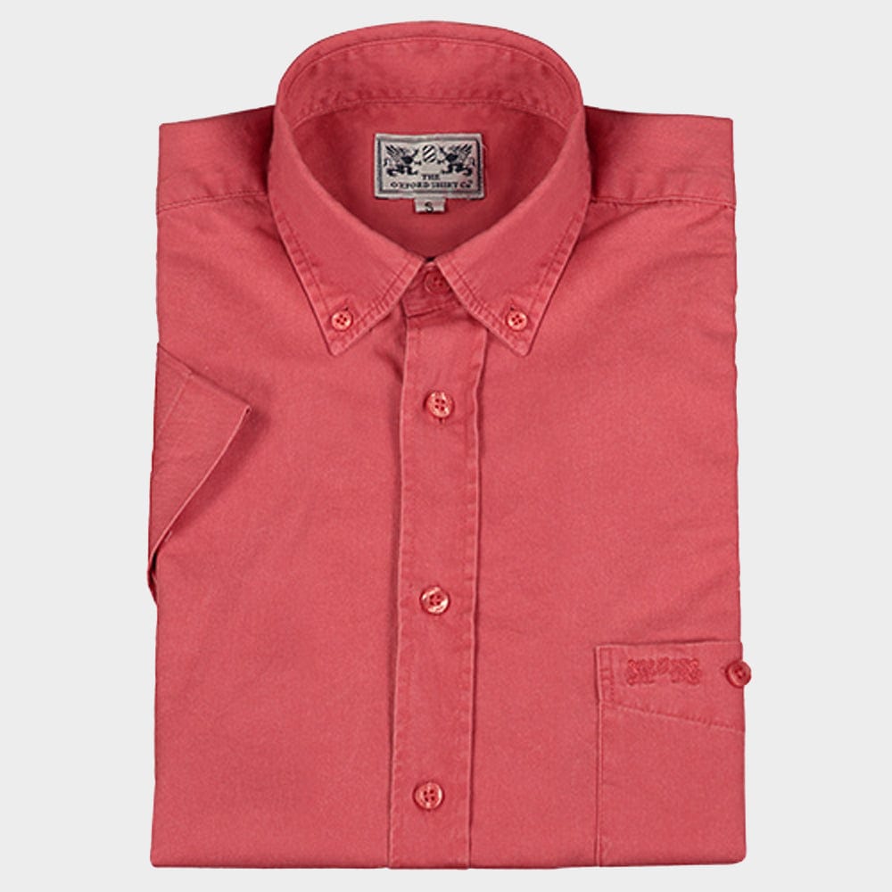 Short Sleeved Weekender Shirt in Bright Pink
