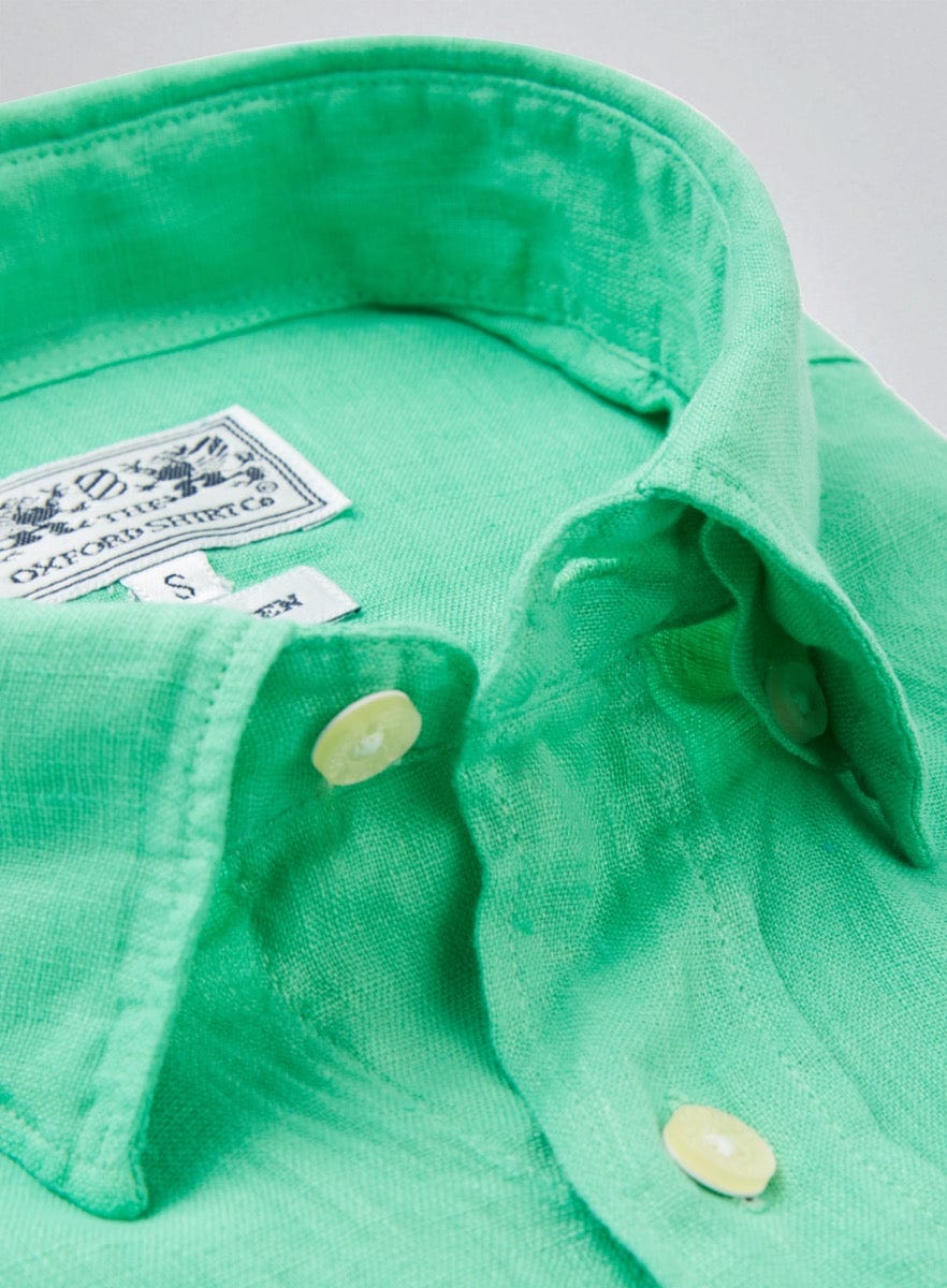 Tailored Fit Linen Shirt in Lime