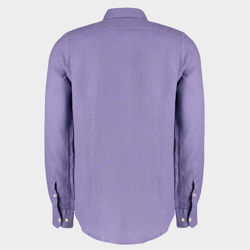 Tailored Fit Linen Shirt in Purple