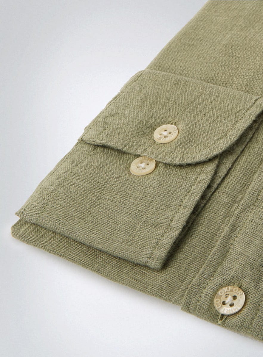 Tailored Fit Linen Shirt in Sage