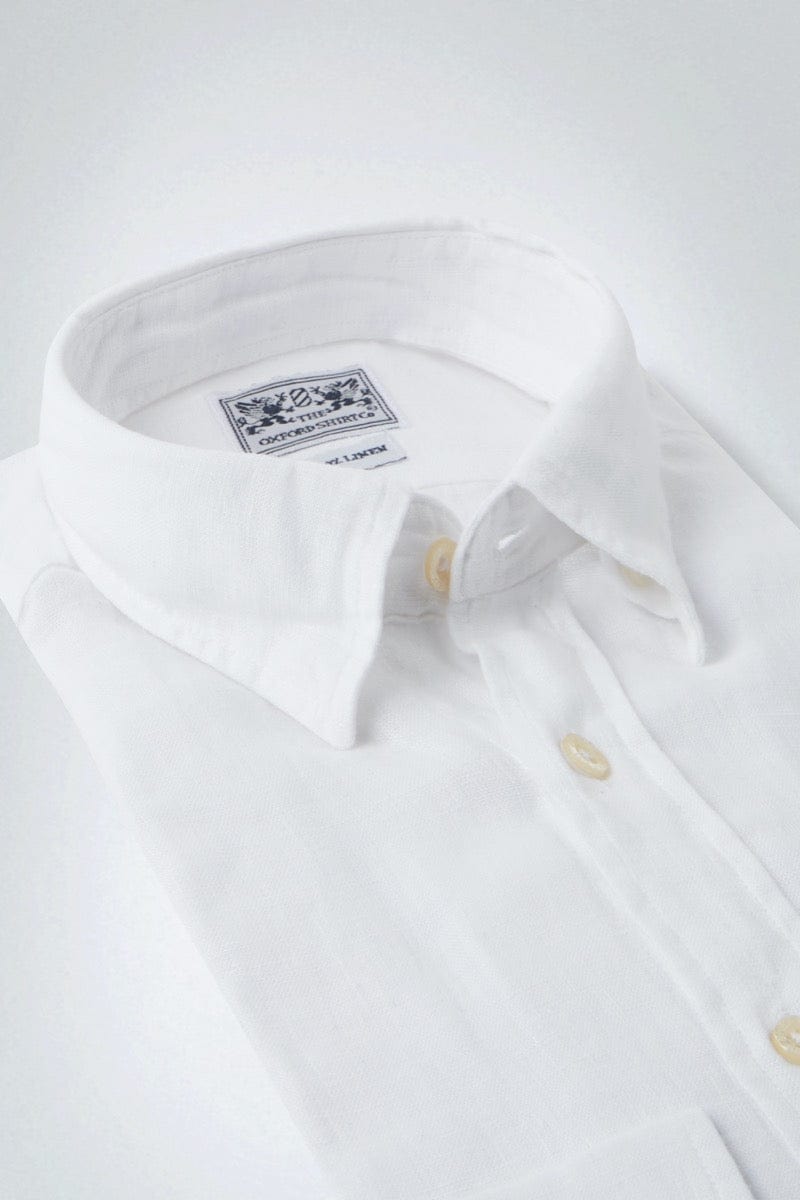 Tailored Fit Linen Shirt in White