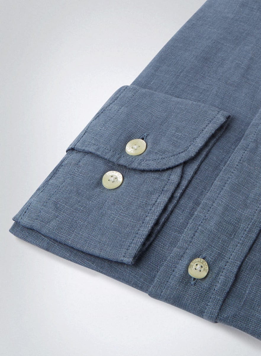 Womens Linen Shirt in Airforce