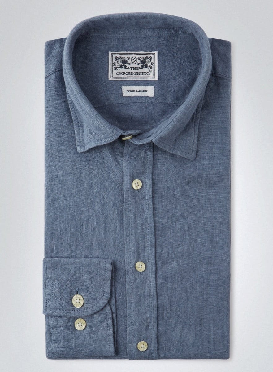 Womens Linen Shirt in Airforce