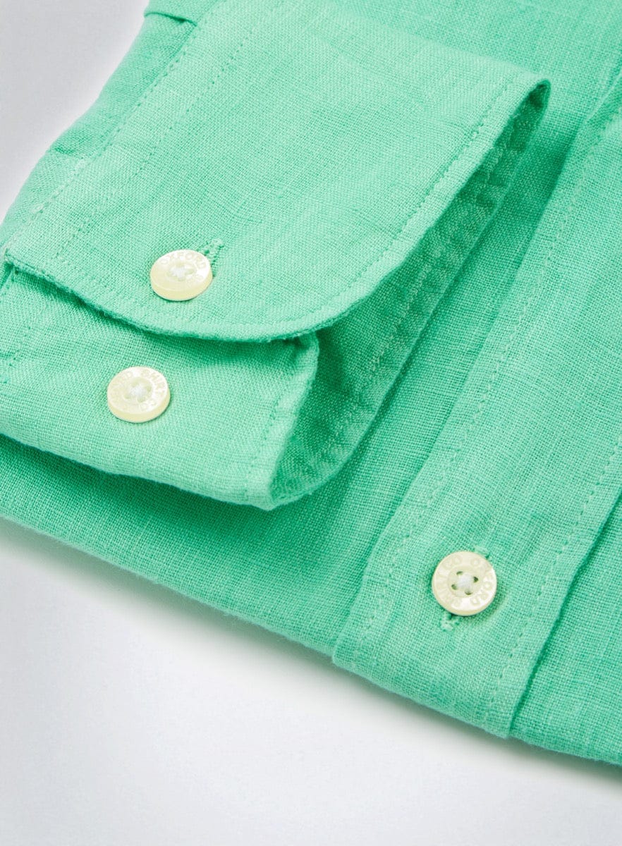 Womens Linen Shirt in Lime