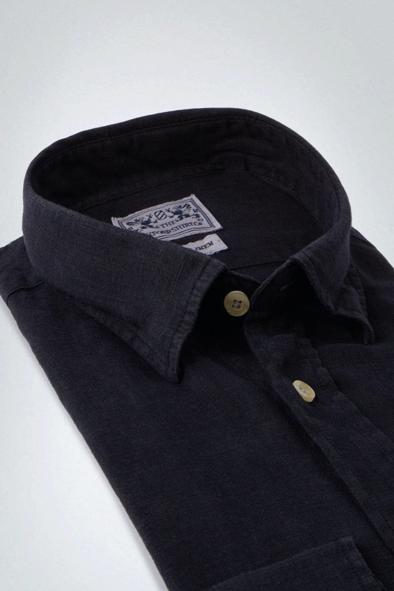 Womens Linen Shirt in Navy