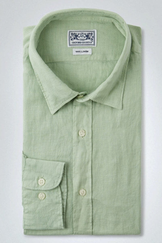Womens Linen Shirt in Pea Green