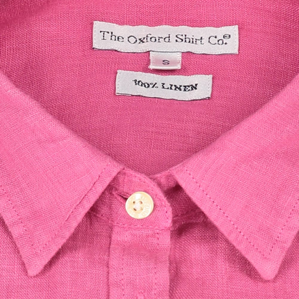 Womens Linen Shirt in Pink Cerise