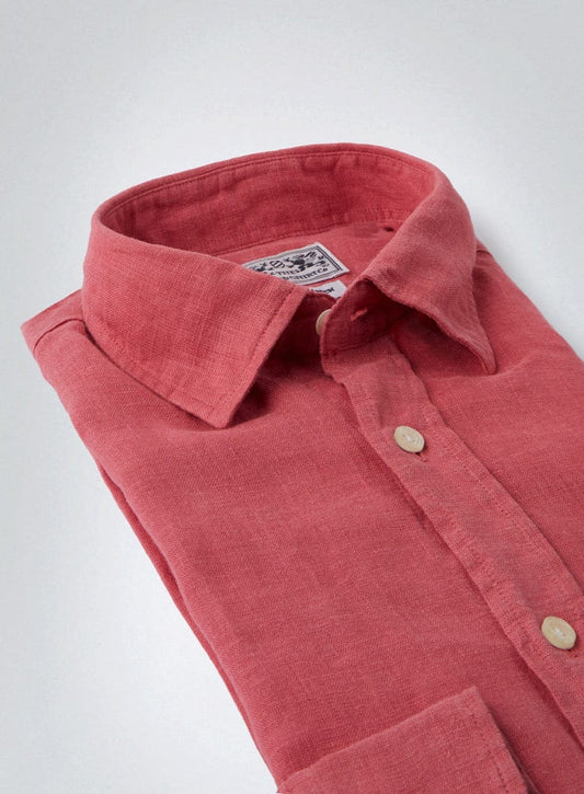 Womens Linen Shirt in Strawberry