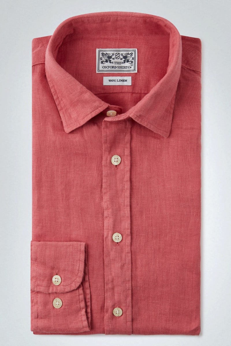 Womens Linen Shirt in Strawberry