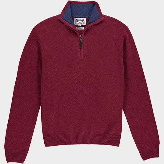 Wool 1/4 Zip in Berry