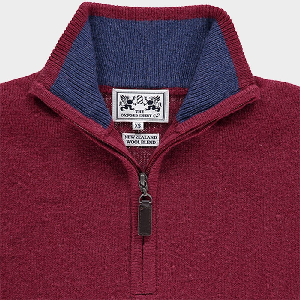 Wool 1/4 Zip in Berry