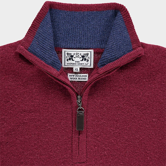Wool 1/4 Zip in Berry