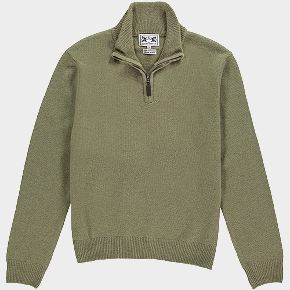 Wool 1/4 Zip in Moss