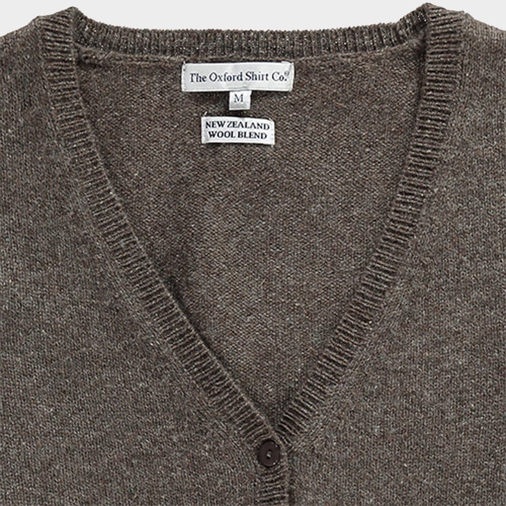 Wool Cardigan in Brown
