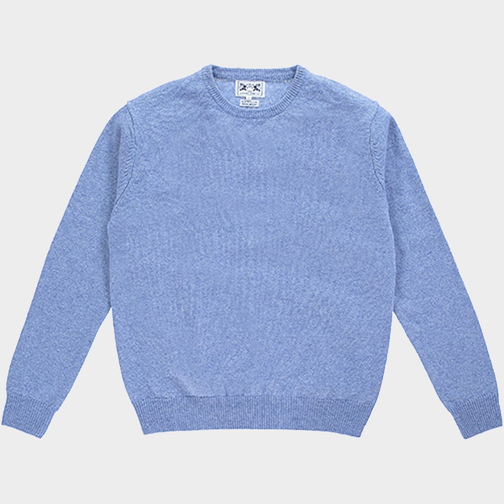 Wool Crew Neck in Pale Blue