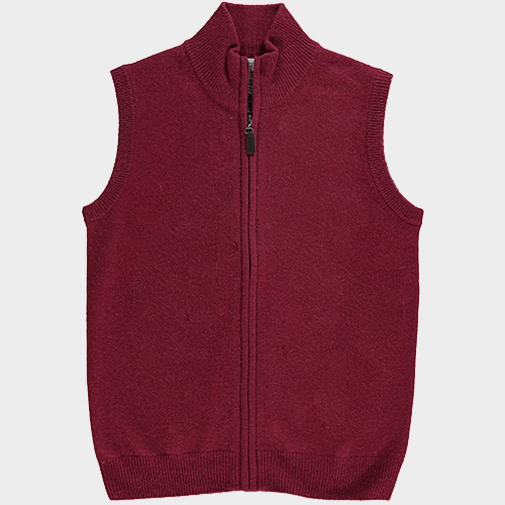 Wool Gilet in Berry