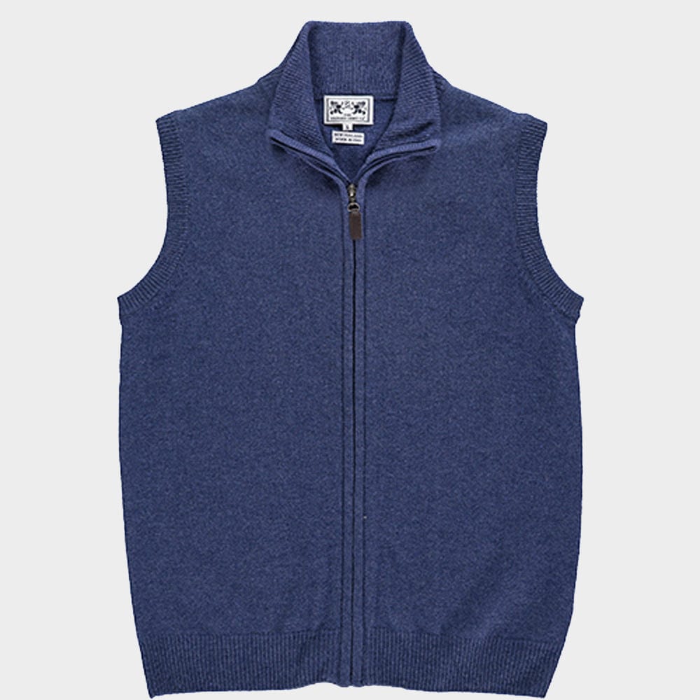 Wool Gilet in Denim