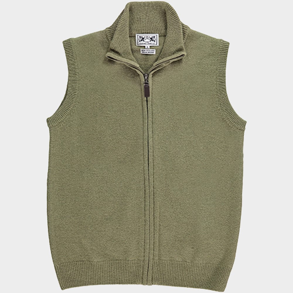 Wool Gilet in Moss