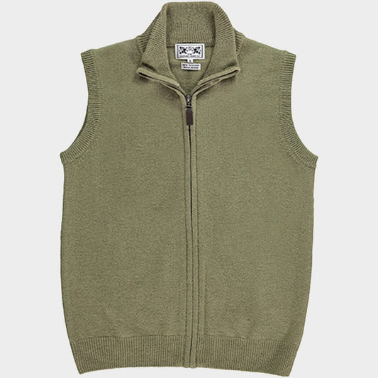 Wool Gilet in Moss