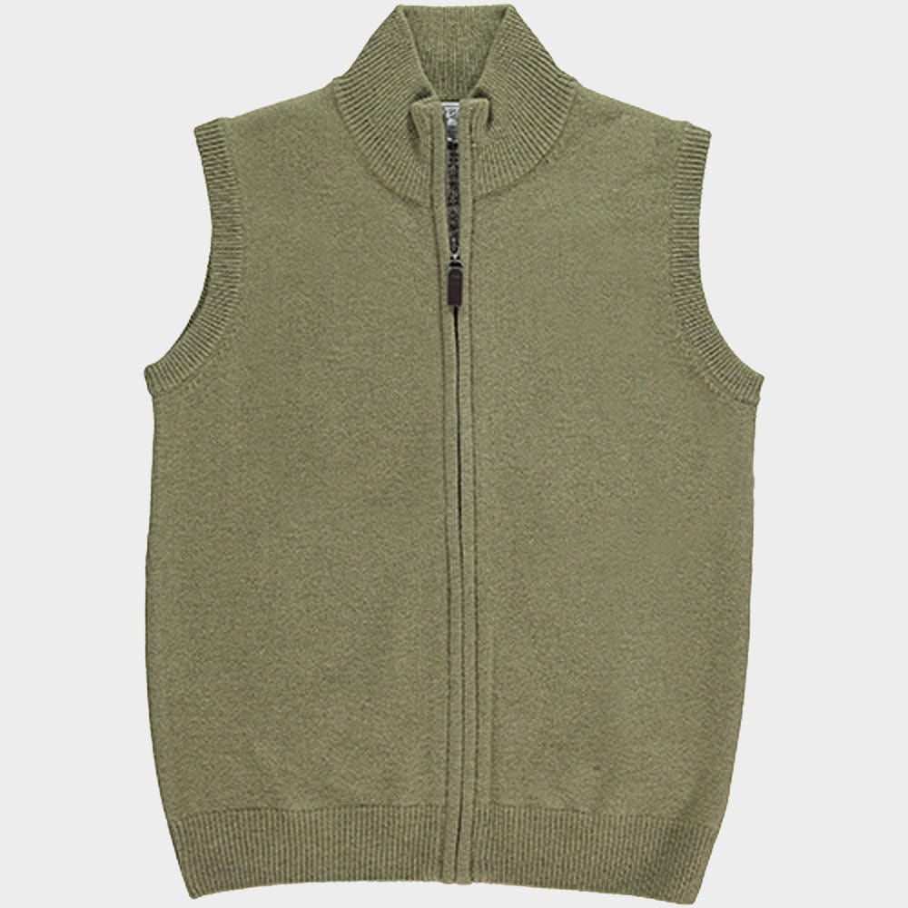 Wool Gilet in Moss