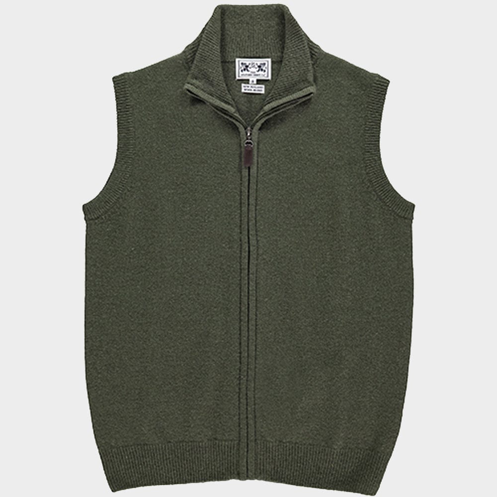Wool Gilet in Olive
