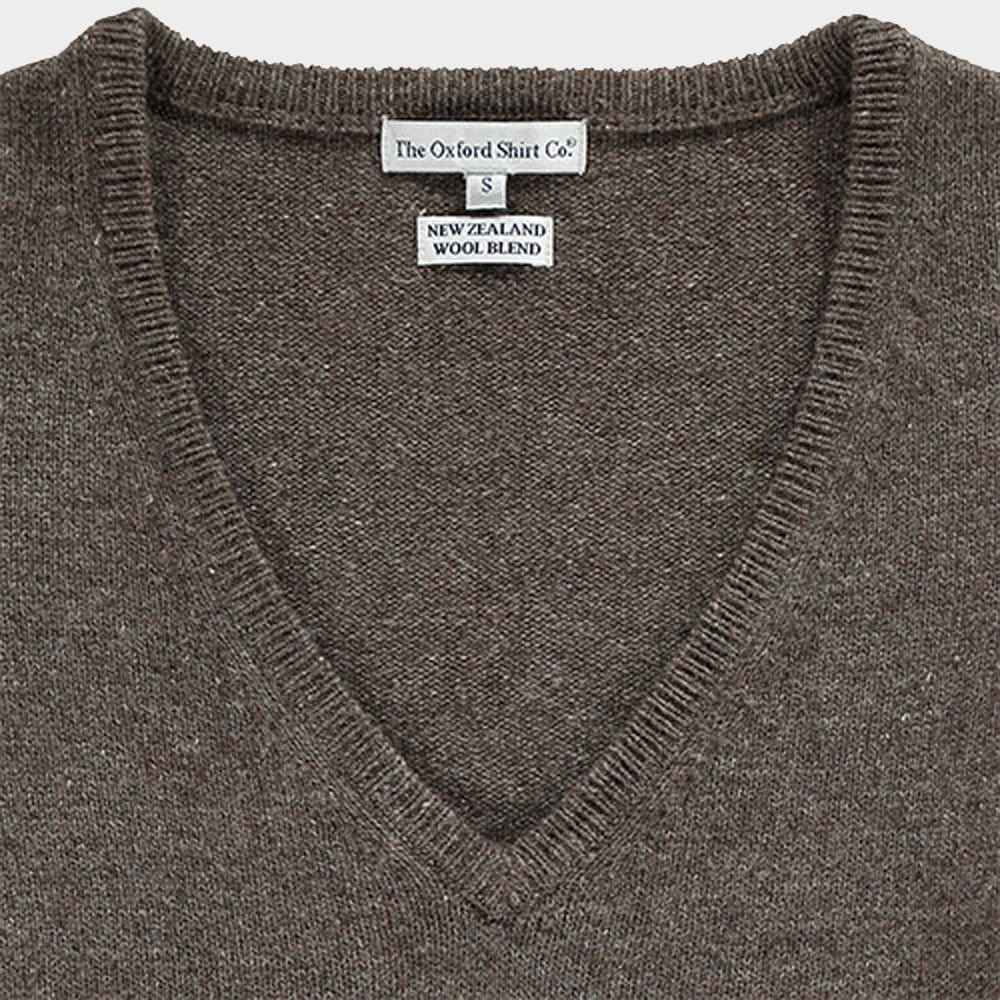 Wool V Neck in Brown