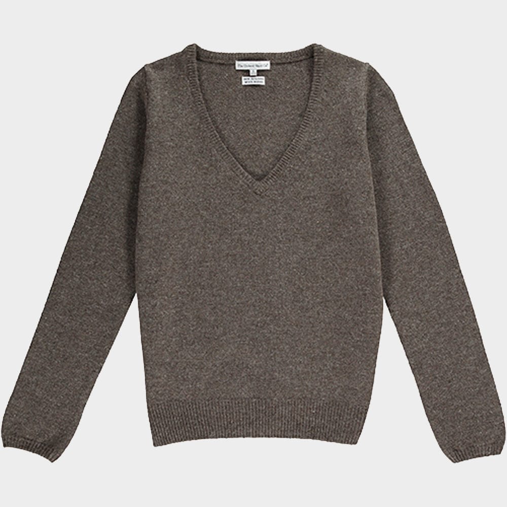 Wool V Neck in Brown